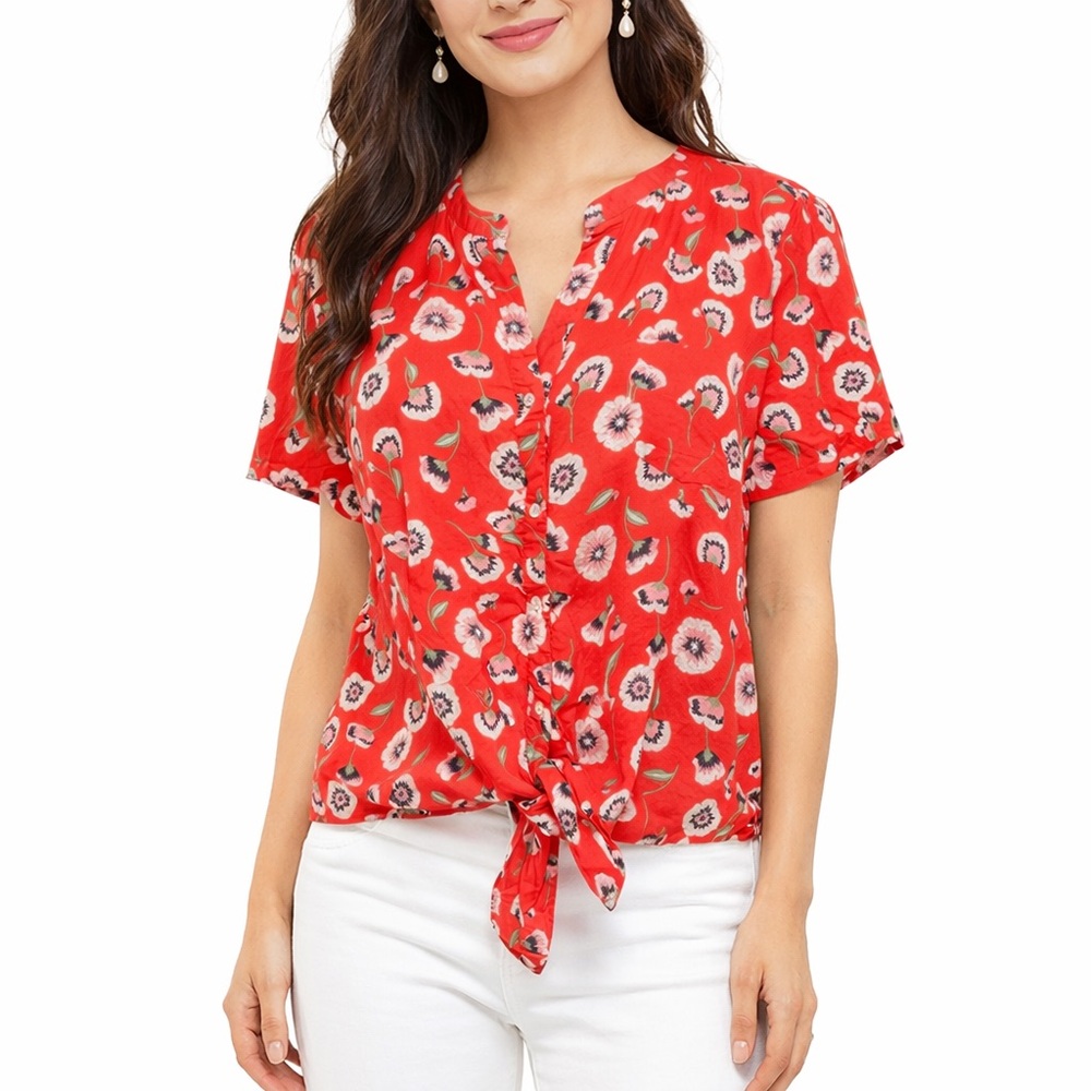 J‎ Crew floral short sleeve top